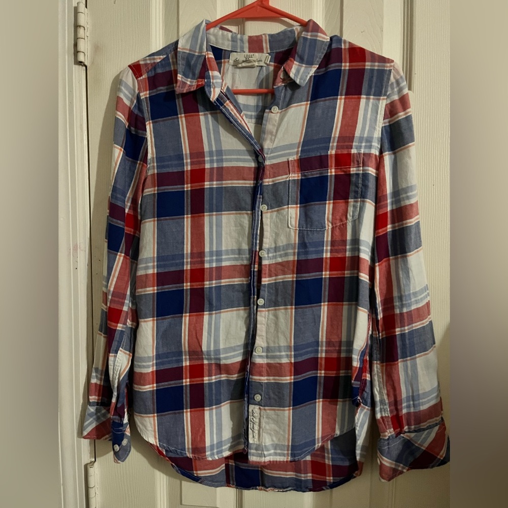 Plaid Button Down Women’s Top